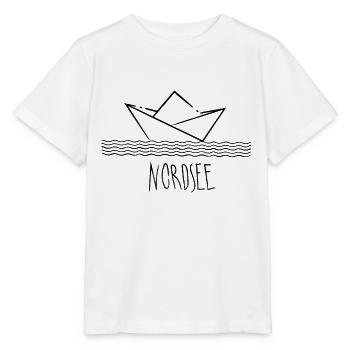 Bateau en papier mer du Nord Vacances à la mer - T-shirt bio MINI CREATOR Stanley/Stella Enfant - blanc - Devant - Maike (125cm)