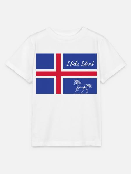 Islandflagge mit islandpferd - Stanley/Stella Kinder T-Shirt MINI CREATOR - Weiß