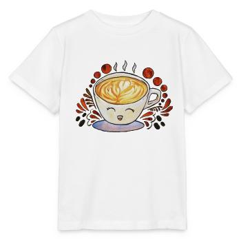 Happy Coffee Cup - Stanley/Stella Kinder T-Shirt MINI CREATOR  - Weiß - Vorne - Maike (125cm)