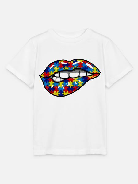 Lippen färben - Stanley/Stella Kinder T-Shirt MINI CREATOR - Weiß