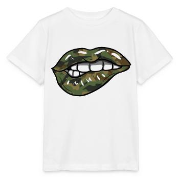 Military lips - Stanley/Stella MINI CREATOR Kids’ T-Shirt - white - Front - Maike (125cm)