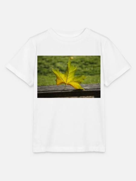 Einsames Ahornblatt - Stanley/Stella Kinder T-Shirt MINI CREATOR - Weiß