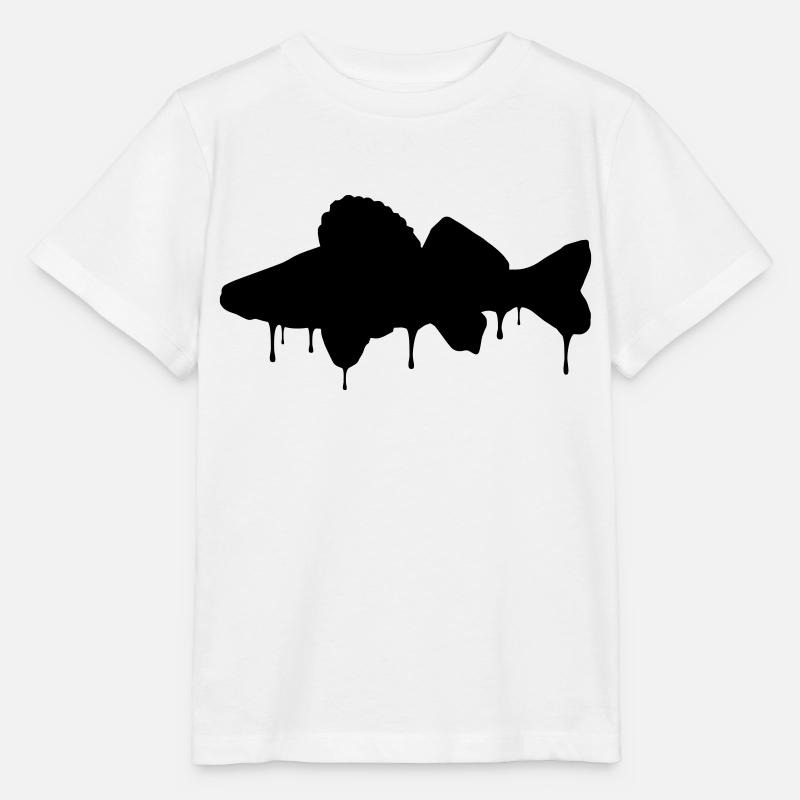Zander Graffiti black - Anglershirt - Stanley/Stella Kinder T-Shirt MINI CREATOR  - Weiß