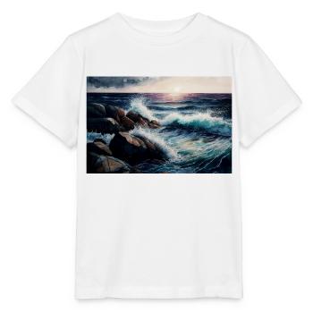 lever de soleil sur la mer - T-shirt bio MINI CREATOR Stanley/Stella Enfant - blanc - Devant - Maike (125cm)