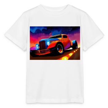Hot Rod sports car at sunset - Stanley/Stella MINI CREATOR Kids’ T-Shirt - white - Front - Maike (125cm)