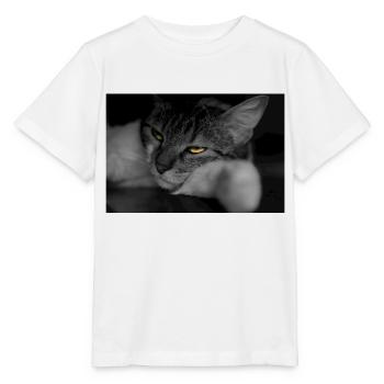 le chat au regard terrible - T-shirt bio MINI CREATOR Stanley/Stella Enfant - blanc - Devant - Maike (125cm)