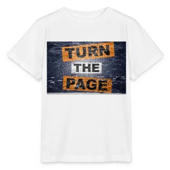 Tourner la page en disant lettrage Graffiti - T-shirt bio MINI CREATOR Stanley/Stella Enfant - blanc - Devant - Maike (125cm)