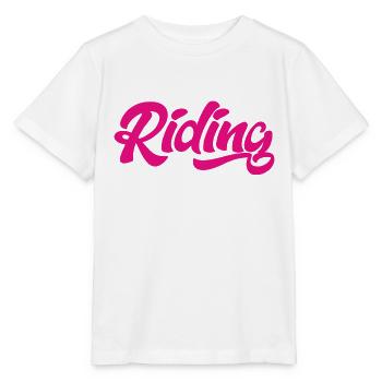 Équitation - Équitation - Cheval - Chevaux - Slogan - Dire - T-shirt bio MINI CREATOR Stanley/Stella Enfant - blanc - Devant - Maike (125cm)