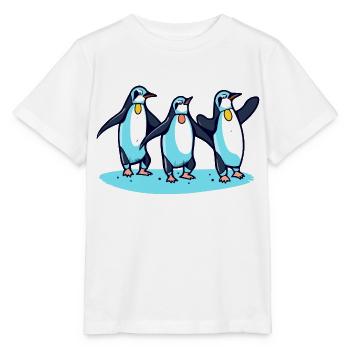 Penguins celebrate - Stanley/Stella MINI CREATOR Kids’ T-Shirt - white - Front - Maike (125cm)