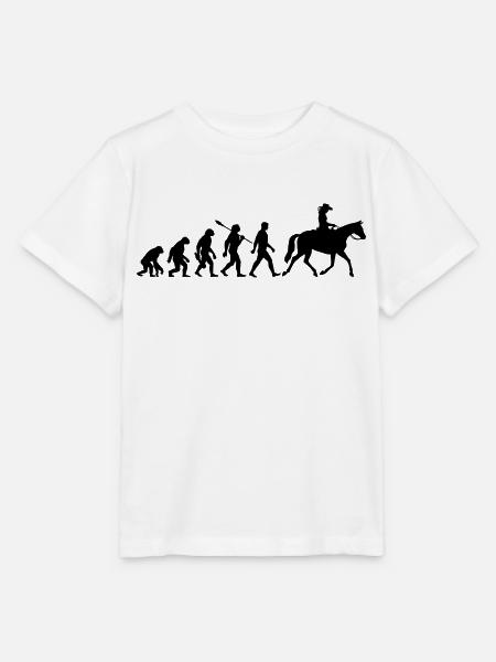 Evolution - Reiterin - Western Reiten - Stanley/Stella Kinder T-Shirt MINI CREATOR  - Weiß
