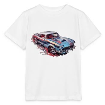 Cooles Auto mit bunten Farben - Stanley/Stella Kinder T-Shirt MINI CREATOR  - Weiß - Vorne - Maike (125cm)