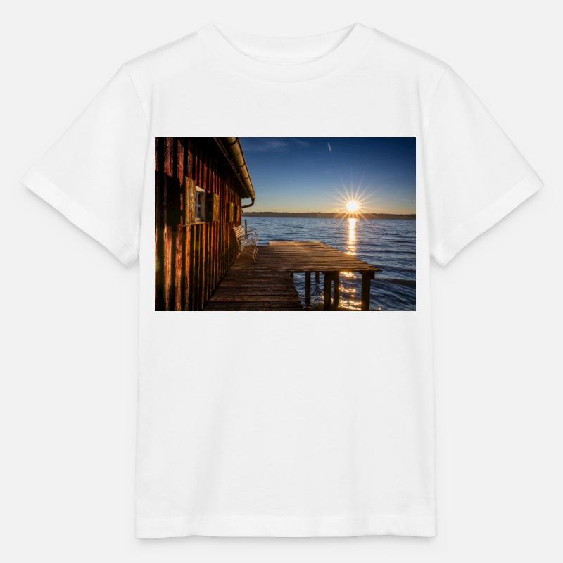 Lever du soleil au lac Ammersee - T-shirt bio MINI CREATOR Stanley/Stella Enfant - blanc