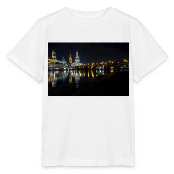Dresden bei Nacht - Stanley/Stella Kinder T-Shirt MINI CREATOR  - Weiß - Vorne - Maike (125cm)