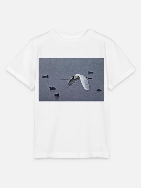 Silberreiher im Flug - Stanley/Stella Kinder T-Shirt MINI CREATOR - Weiß