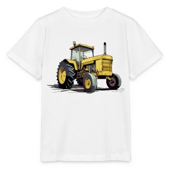 Gelber Traktor Nr. 2 - Stanley/Stella Kinder T-Shirt MINI CREATOR  - Weiß - Vorne - Maike (125cm)