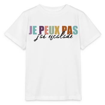 escalade un rocher Je peux pas j'ai escalade - T-shirt bio MINI CREATOR Stanley/Stella Enfant - blanc - Devant - Maike (125cm)