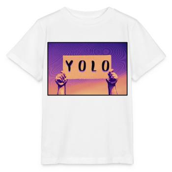 Pancarte - YOLO - T-shirt bio MINI CREATOR Stanley/Stella Enfant - blanc - Devant - Maike (125cm)