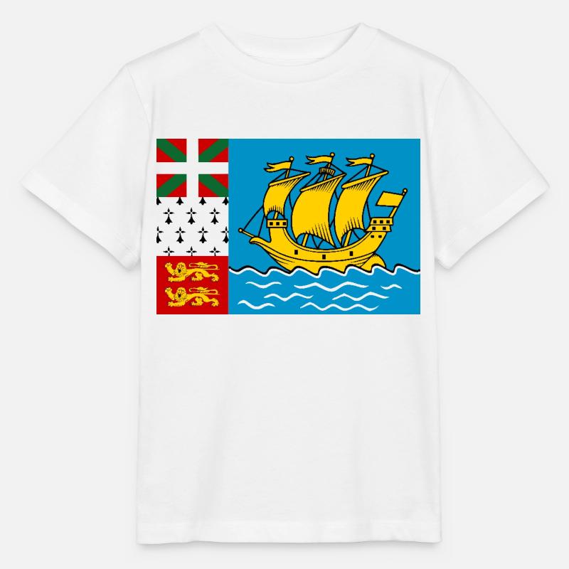 Drapeau de Saint-Pierre-et-Miquelon - T-shirt bio MINI CREATOR Stanley/Stella Enfant - blanc