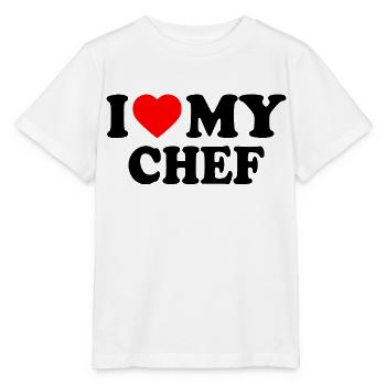 I love my chef - Stanley/Stella Kinder T-Shirt MINI CREATOR  - Weiß - Vorne - Maike (125cm)