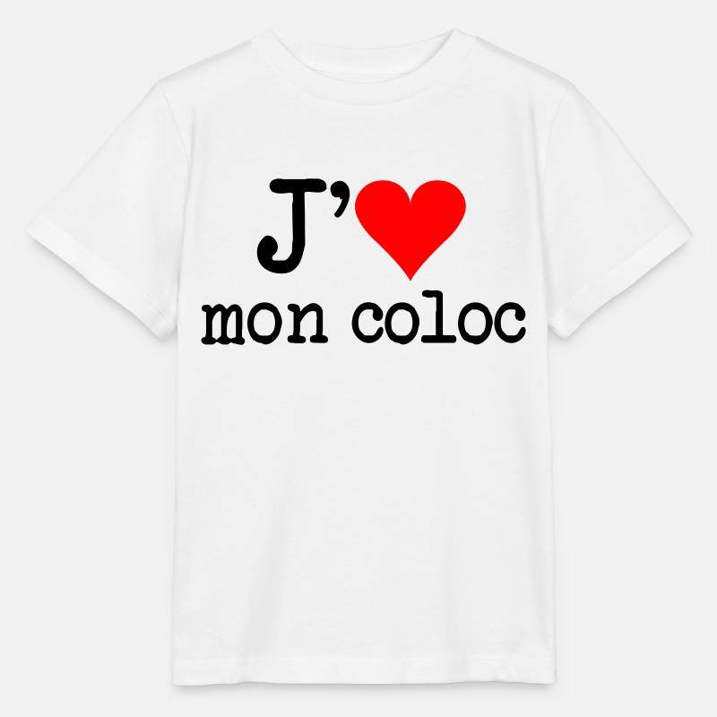 j'aime mon coloc - T-shirt bio MINI CREATOR Stanley/Stella Enfant - blanc