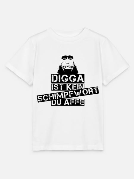 Digga ist kein Schimpfwort du Affe Spruch Sprüche - Stanley/Stella Kinder T-Shirt MINI CREATOR  - Weiß