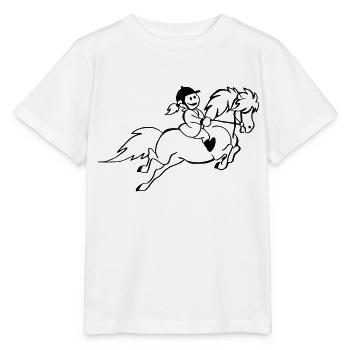 Pony rides - Stanley/Stella MINI CREATOR Kids’ T-Shirt - white - Front - Maike (125cm)