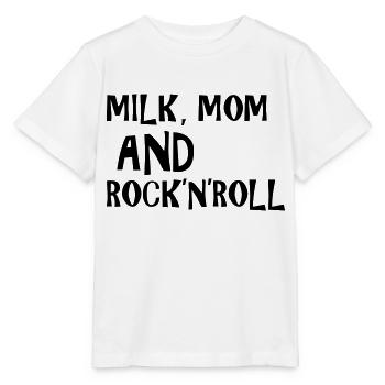 Milk, Mom and Rock 'N' Roll - Stanley/Stella MINI CREATOR Kids’ T-Shirt - white - Front - Maike (125cm)