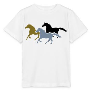 Herd of Galloping Horses - Stanley/Stella MINI CREATOR Kids’ T-Shirt - white - Front - Maike (125cm)