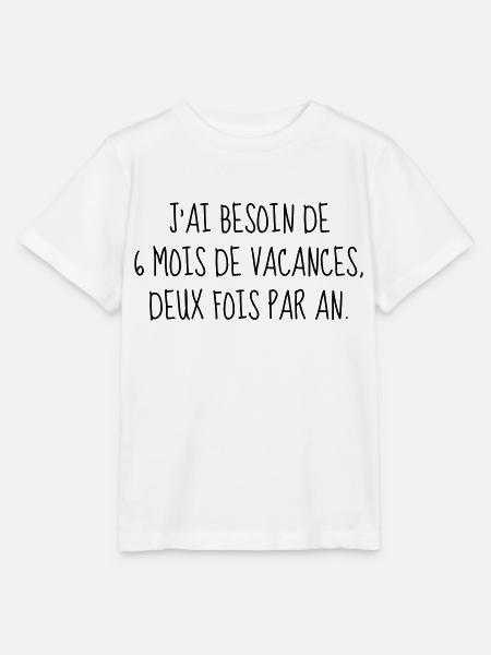 Vacances - Citation - Humour - Comique - Fun - T-shirt bio MINI CREATOR Stanley/Stella Enfant - blanc