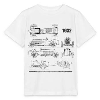 Formel eins 1932 schwarz - Stanley/Stella Kinder T-Shirt MINI CREATOR  - Weiß - Vorne - Maike (125cm)