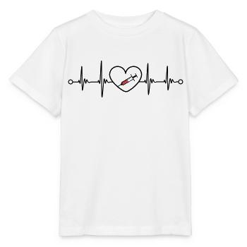 Impfstoff Virus Covid Herzschlag Puls Design - Stanley/Stella Kinder T-Shirt MINI CREATOR  - Weiß - Vorne - Maike (125cm)