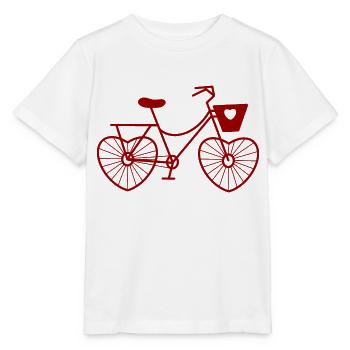 Bike Love / Bike Lover / Saint-Valentin - T-shirt bio MINI CREATOR Stanley/Stella Enfant - blanc - Devant - Maike (125cm)