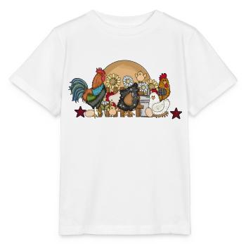 Lustige Hühner spaßiges Federvieh im Bauernhof - Stanley/Stella Kinder T-Shirt MINI CREATOR  - Weiß - Vorne - Maike (125cm)