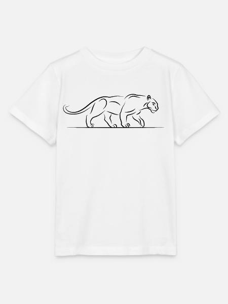 Schwarzer Panther Illustration - Stanley/Stella Kinder T-Shirt MINI CREATOR  - Weiß