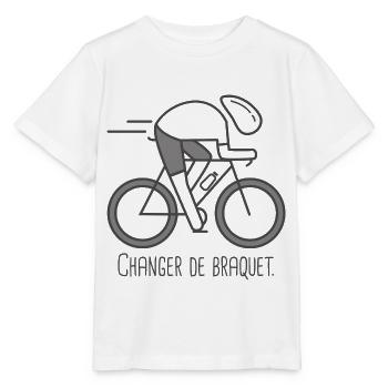 velo vélo vélos velos cycliste changer de braquet - T-shirt bio MINI CREATOR Stanley/Stella Enfant - blanc - Devant - Maike (125cm)