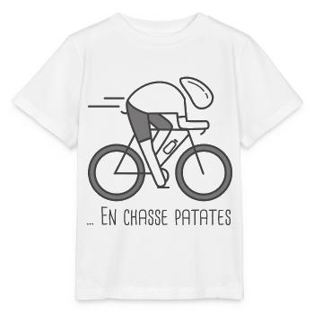 velo vélo vélos velos cycliste En chasse patates - T-shirt bio MINI CREATOR Stanley/Stella Enfant - blanc - Devant - Maike (125cm)