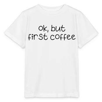 ok premier café café disant police petit déjeuner - T-shirt bio MINI CREATOR Stanley/Stella Enfant - blanc - Devant - Maike (125cm)