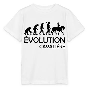 evolution cavaliere / humour cavalière - T-shirt bio MINI CREATOR Stanley/Stella Enfant - blanc - Devant - Maike (125cm)