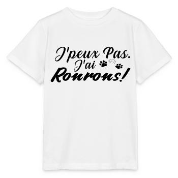 j peux pas j ai ronrons - T-shirt bio MINI CREATOR Stanley/Stella Enfant - blanc - Devant - Maike (125cm)