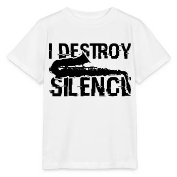 Saxophone amusant - T-shirt bio MINI CREATOR Stanley/Stella Enfant - blanc - Devant - Maike (125cm)
