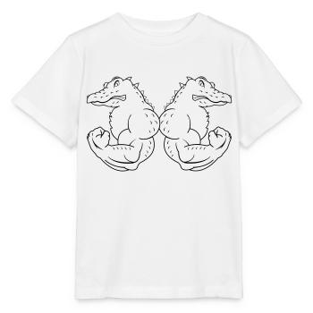 strong crocodiles - Stanley/Stella MINI CREATOR Kids’ T-Shirt - white - Front - Maike (125cm)