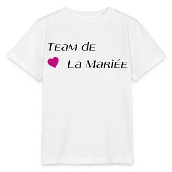 Team de la mariée - T-shirt bio MINI CREATOR Stanley/Stella Enfant - blanc - Devant - Maike (125cm)