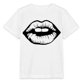 Lèvres, bouche, baisers lèvres - T-shirt bio MINI CREATOR Stanley/Stella Enfant - blanc - Devant - Maike (125cm)
