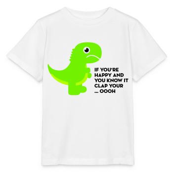 T-Rex tape dans vos mains - T-shirt bio MINI CREATOR Stanley/Stella Enfant - blanc - Devant - Maike (125cm)