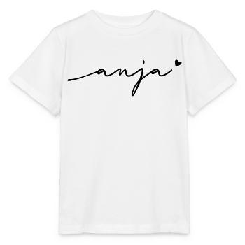 Anja Cursive Name - Stanley/Stella MINI CREATOR Kids’ T-Shirt - white - Front - Maike (125cm)