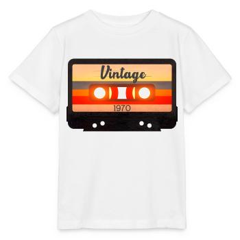 Vintage 1970's Cassette - Stanley/Stella MINI CREATOR Kids’ T-Shirt - white - Front - Maike (125cm)
