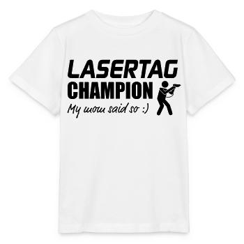 Champion de Laser Tag Ma Maman triste tellement - T-shirt bio MINI CREATOR Stanley/Stella Enfant - blanc - Devant - Maike (125cm)