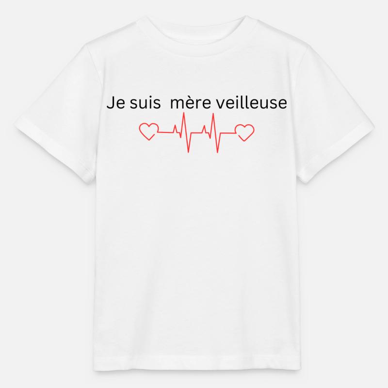 Je suis mère veilleuse - T-shirt bio MINI CREATOR Stanley/Stella Enfant - blanc