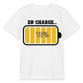 Battery at 75% charge - Stanley/Stella MINI CREATOR Kids’ T-Shirt - white - Front - Maike (125cm)