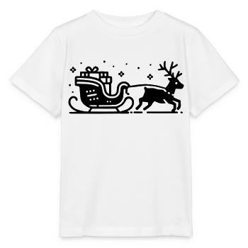 Rentier Schlitten - Stanley/Stella Kinder T-Shirt MINI CREATOR  - Weiß - Vorne - Maike (125cm)